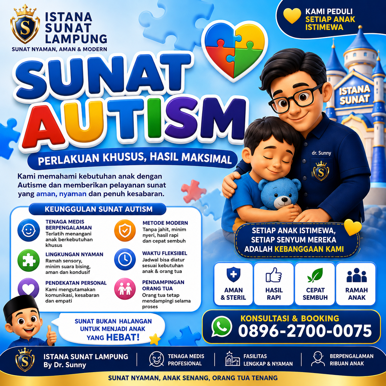 Poster layanan sunat autism dengan perlakuan khusus dan pendampingan orang tua