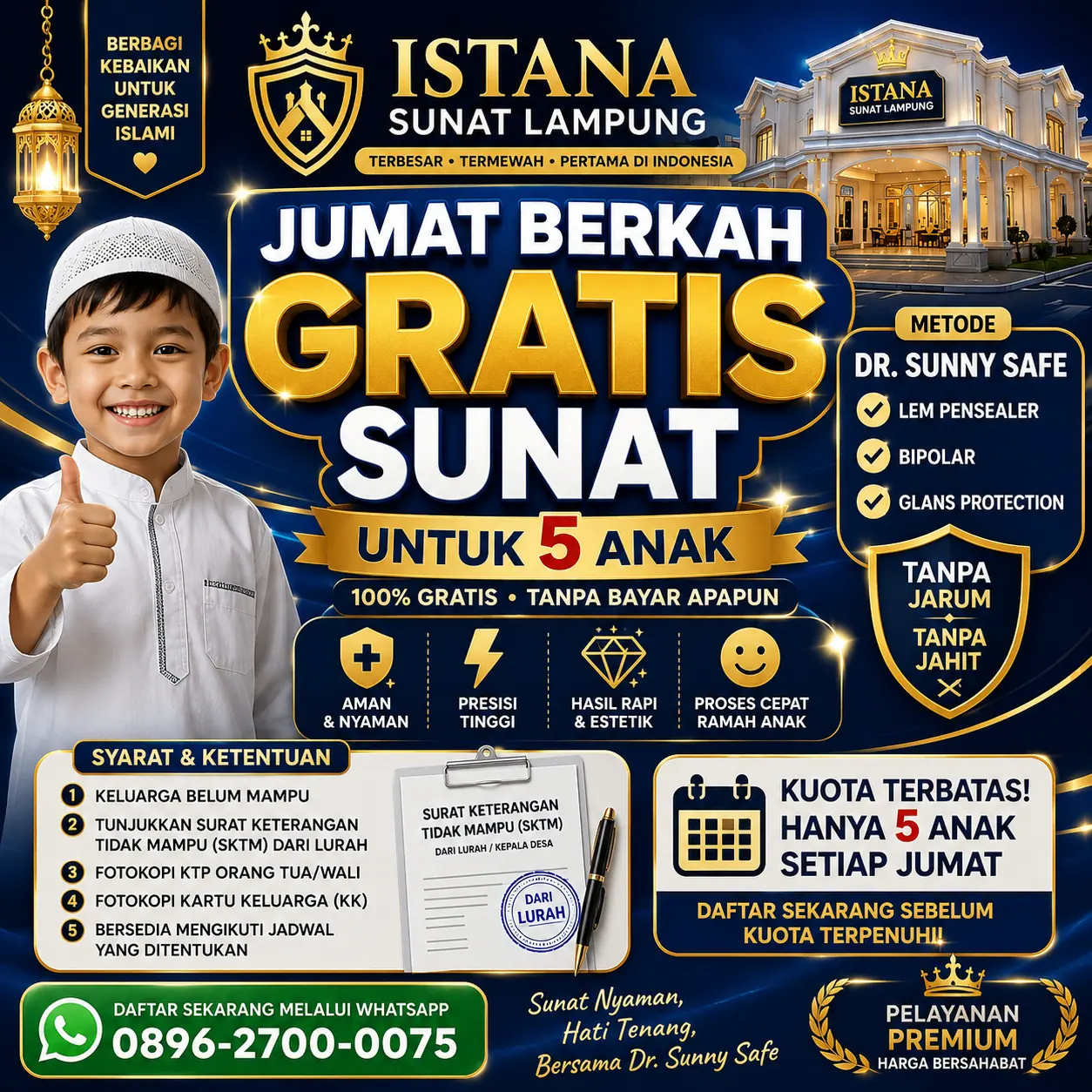 Program Jumat Berkah gratis khitan untuk 5 anak kurang mampu setiap Jumat