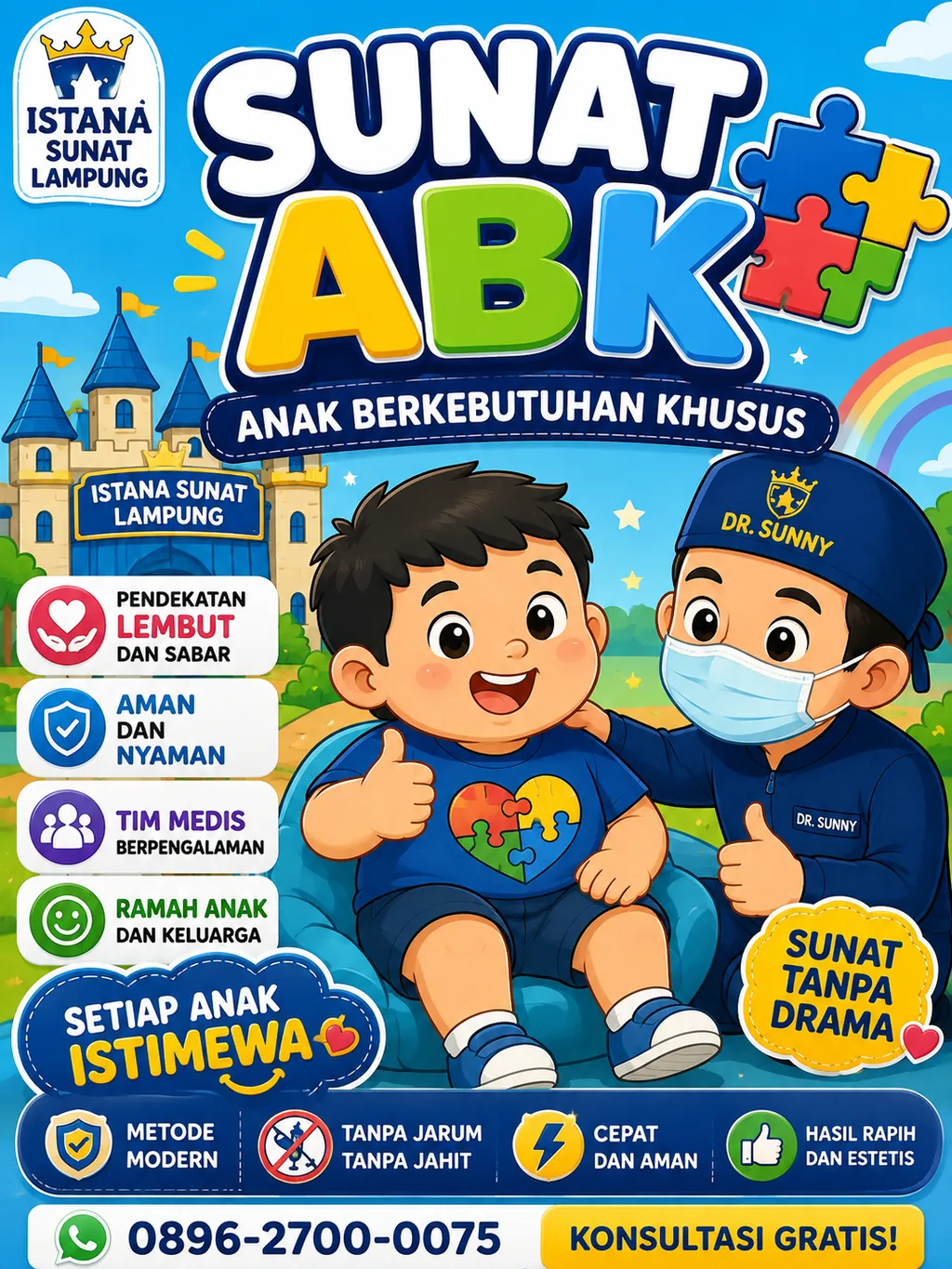 Poster layanan sunat ABK anak berkebutuhan khusus di Istana Sunat Lampung