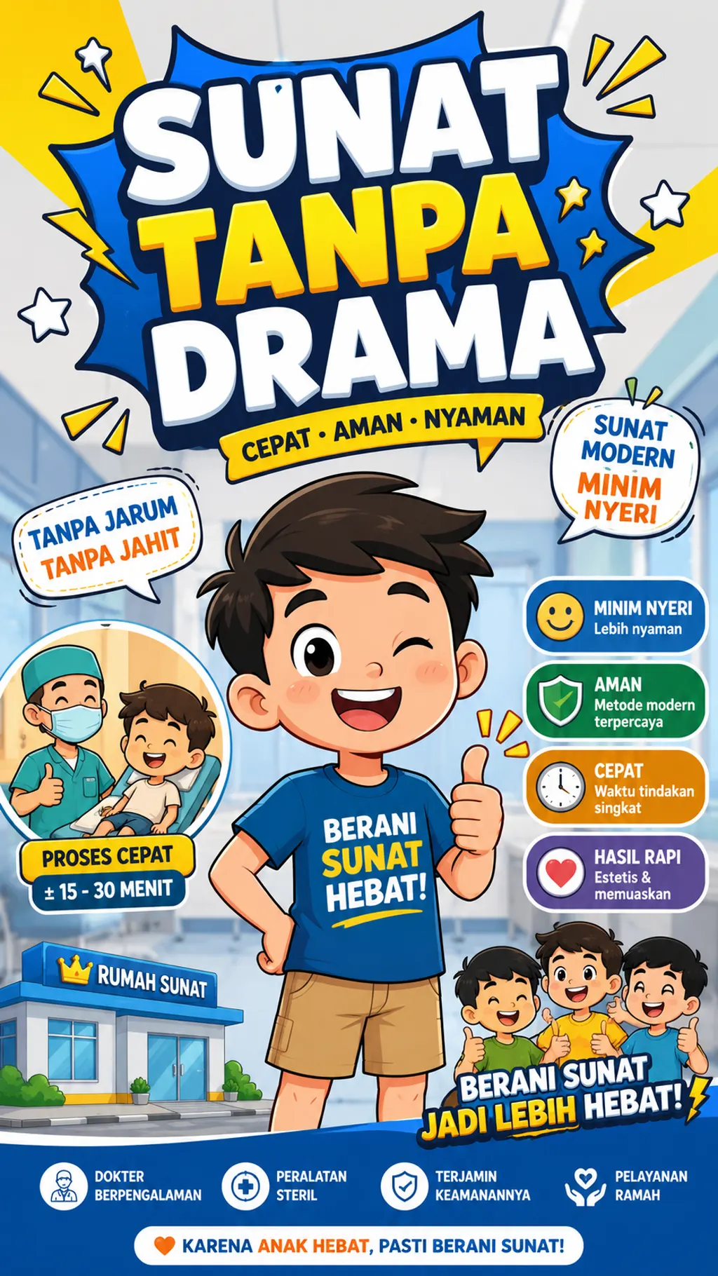 Poster sunat tanpa drama cepat aman nyaman untuk anak