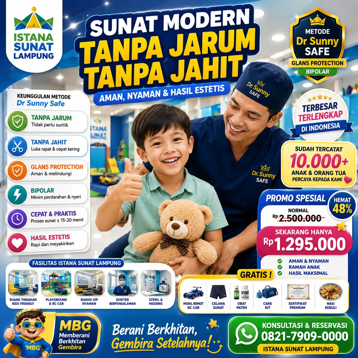 Poster sunat modern tanpa jarum tanpa jahit metode Dr Sunny Safe